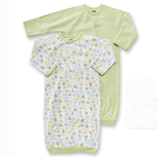 Sleepwear: Gerber Placket Front Gown, 2 Pack, Neutral, 0-6 Months