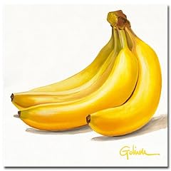 Kunstdruck, Poster, Stillleben von Paolo Golinelli, BANANEN, Kunstartikel Bild f�r K�che, Esszimmer 30 x 30 cm