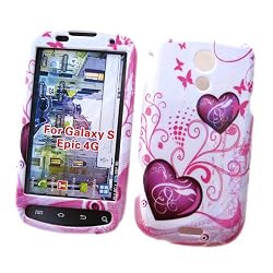 Samsung Epic 4G (Sprint) Snap-on Protector Hard Case Image Cover "Purple Love" Design