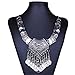 Qiyun (TM) Flat Metal Metallic Dangle Coin Tassel Lucky Design Choker Bib Jewelry Necklace