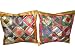 Thanks Giving-2 Hot Pink Green Sari Zari Borders Toss Pillow Cushion Covers