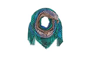 Marc by Marc Jacobs Fular Blurred Dot Silk Cashmere (Turquesa / Verde / Rosa)