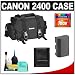 Canon 2400 Digital SLR Camera Case - Gadget Bag + 16GB Card + LP-E6 Battery + Accessory Kit for EOS 60D, 7D, 5D Mark II Digital SLR Cameras