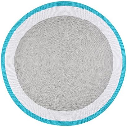 Spot On Square Trio Crocheted Cotton Rug, Blue