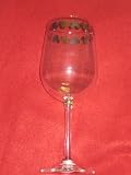 Disney Mickey Head Etched Gold Icon White Wine Glass