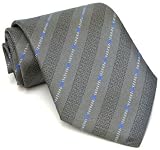 Givenchy Grey Logo Striped Silk Necktie GV-TIES-75