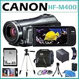 Canon VIXIA HF-M400 HD Camcorder with Dual SDXC Memory Card Slots + 16GB Deluxe Accessory Kit