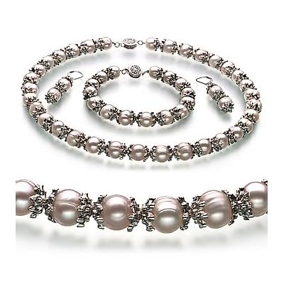 PearlsOnly MarieAnt Black Freshwater Pearl Set Freshwater Pearl Set