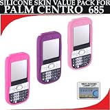 Silicone Skin 3 pc. Value Pack for your Palm Centro 685 (Purple, Light Pink, Hot Pink) Bonus DBRoth Microfiber Cleaning Cloth Included