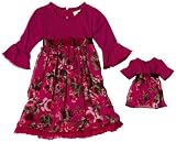 Dollie & Me Girls 2-6x Jersey Chiffon Mesh Dress
