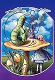  : Alice In Wonderland Caterpillar Pot College Art Poster Print - 24" X 36"
