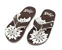Animal Ladies Flip Flops Sandals - Brown Suede Swish