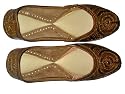 Leather Juti-phulkari Zari Work Handcrafted Leather Casual Footwear for Women