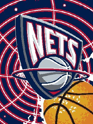 New Jersey Nets Royal Plush Raschel NBA Blanket (800 Series) 60