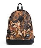 Funnythan 561s Vintage Floral Printed Daily Backpack Rucksack Bookbag (18L) With Interior Padded Sleeve Fits 14-inch Laptop (brown)