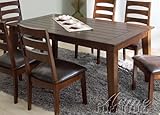 Dining Table with Extension Leaf in Brown Finish
