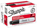 Sharpie Permanent Marker, Chisel Tip, Black (38201) 12 - Count
