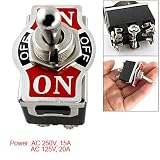 AC250V 15A Screw Terminal 3 Position On-OFF-On Toggle Switch DPDT
