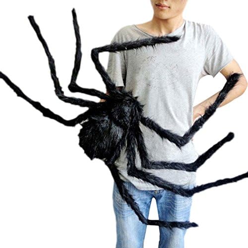 Black Spider Halloween Decoration Haunted House Prop Indoor Outdoor Wide NEW KYs