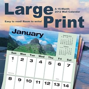 Large Print 2012 Wall Calendar