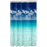 Maytex Escape Photo Real PEVA Vinyl Shower Curtain, 72X70-inches, Blue