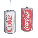 Set of 2 Coca-Cola & Diet Coke Soda Pop Cans Christmas Ornaments