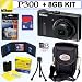 Nikon Coolpix P300 12.2 MP CMOS Digital Camera (Black) + 8GB Accessory Kit