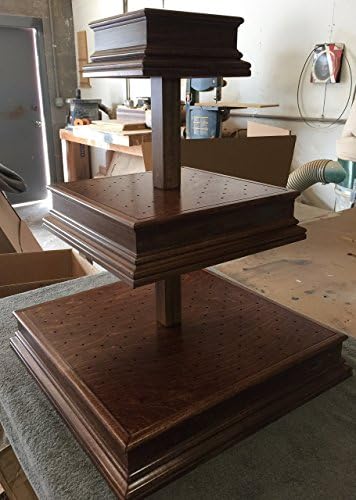 Beautiful all wood 3 tier custom square cake pop stand with decorative sides. Can hold up to 200 cake pops. Make a statement at your event!