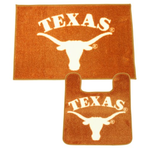 Texas Longhorns Bath Mat Set (Shower Rug, Toilet Bowl Rug)