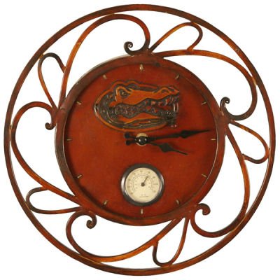 Florida Gators UF NCAA Outdoor Round Clock Thermometer