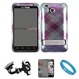 Purple Plaid Durable 2 Piece Protective Crystal Hard Shield Guard Cover Cas ....