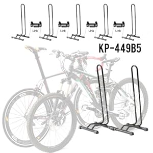 Adjustable 5 Bike Floor Parking Rack Storage Stand Bicycle