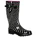 Women's Zaria Polka Dot Rain Boots - Black/ White