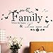 Ussore Wall Sticker Family Flower Butterfly Art Vinyl Quote Art For Kids Home Living Room House Bedroom Bathroom Kitchen Office Home Decoration