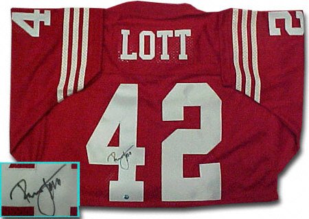 Ronnie Lott San Francisco 49ers Autographed Throwback Red jersey