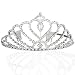 Bridal Wedding Princess Tiara Crown With Blooming Crystal Hearts