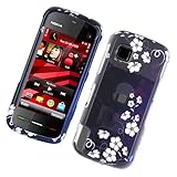 Blue with White Flowers Snap on Hard Skin Shell Protector for Nokia 5230 Nu ....