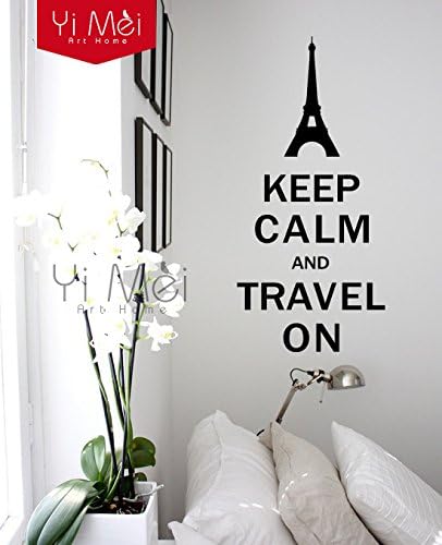 Keep Calm and Travel on Decal Vinyl Decal Wall Sticker Home Decoration Wallpaper Wall Art 40cmx85cm