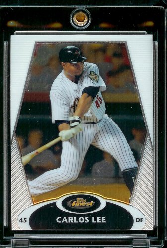 2008 Topps Finest # 117 Carlos Lee - Houston Astros - Premium Baseball Card in Protective Screw Down Display