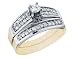 Diamond Engagement Ring & Wedding Band Set 3/8 Carat (ctw) in 14K Yellow Gold