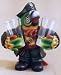 Pirate Macaw Parrot Character Barware Tequila Shot Glass Holder Set