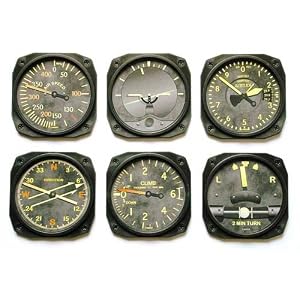 Vintage Aircraft Instrument Coaster Set - Set of 6
