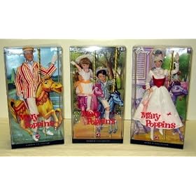 Walt Disney Mary Poppins Barbie Complete Set - Mary Poppins, Bert, Michael, Jane - Pink... by Walt Disney Mary Poppins Barbie Complete Set- Mary Poppins, Bert, Michael, Jane Pink Label Collection