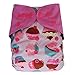 Charcoal Bamboo All In One Cloth Diaper with Pocket, Cupcake