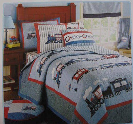 Authentic Kids Train Twin Quilt