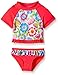 Wippette Girls' Baby Big Pastel Flowers Rashguard Set
