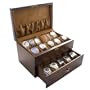 Vintage Wood Solid Top Watch Display Storage Case Chest Holds 20+ Watches With Adjustable Soft Pillows and High Clearance for Larger Watches