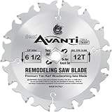 Freud TK501 6-1/2-Inch 12 Tooth FTG Thin Kerf Remodeling Saw Blade with 5/8-Inch Arbor