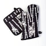 Sin in Linen Voodoo Bones Oven Mitt/Potholder Set