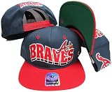 Atlanta Braves Navy/Red Two Tone Plastic Snapback Adjustable Plastic Snap Back Hat / Cap